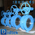 DIDTEK API6D/CE/ISO9001/ISO14001 large size flange butterfly valve